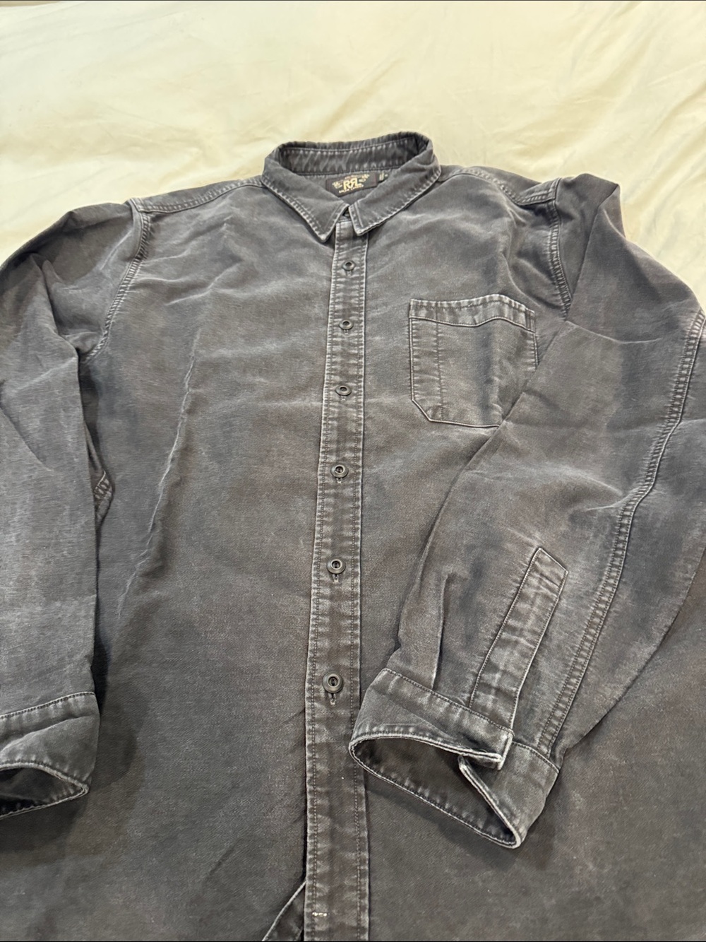 RRL Ralph Lauren Faded Charcoal Button-Down Shirt